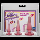 Набір анальних пробок Doc Johnson Crystal Jellies - Pink, макс. діаметр 2см - 3 см - 4 см