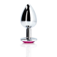 Анальна пробка - Ouch! Metal Butt Plug Large Silver/Rubellite Pink