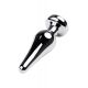 Silver anal plug TOYFA Metal with white round-shaped gem, length 9 cm, diameter 1,5-4 cm, weight 205