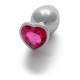 Анальна пробка - Ouch! Metal Butt Plug Large Silver/Rubellite Pink