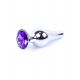 Анальна пробка - Jewellery Silver Long Plug Purple