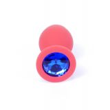 Анальна пробка - Jewellery Silicone Red Plug M Blue