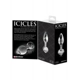 Pipedream Icicles No.44 - стеклянная анальная пробка, 6,5х2,5 см