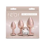 Набор анальных пробок NS Novelties Rear Assets - Trainer Kit - Iridescent Champagne - Clear Gem