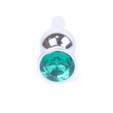 Анальна пробка - Jewellery Silver BUTT PLUG- Green