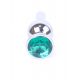 Анальна пробка - Jewellery Silver BUTT PLUG- Green