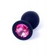 Анальна пробка - Jewellery Silicone Black Plug M Pink