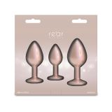 Набор анальных пробок NS Novelties Rear Assets - Trainer Kit - Iridescent Champagne - Clear Gem