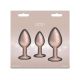 Набор анальных пробок NS Novelties Rear Assets - Trainer Kit - Iridescent Champagne - Clear Gem
