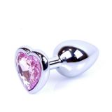 Анальна пробка - Jewellery Silver Heart Plug Light Pink Анальна пробка - Jewellery Silver Heart Plug Light Pink
