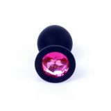 Анальна пробка - Jewellery Silicone Black Plug M Pink