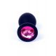 Анальна пробка - Jewellery Silicone Black Plug M Pink