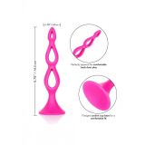 CalExotic Booty Call Silicone Triple Probe - тройная полая анальная пробка, 10,25х3,25 см (розовый)