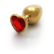 Анальна пробка - Ouch! Metal Butt Plug Medium Gold/Ruby Red