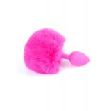 Анальна пробка - Bunny Tail Silicone Pink Plug Pink