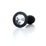 Анальна пробка - Jewellery Silicone Black Plug S Clear Анальна пробка - Jewellery Silicone Black Plug S Clear