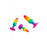 Анальна пробка Wooomy Hiperloo Silicone Rainbow Plug S