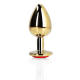 Анальна пробка - Ouch! Metal Butt Plug Medium Gold/Ruby Red