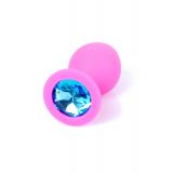 Анальна пробка - Jewellery Silicone Pink Plug M Light Blue