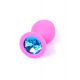 Анальна пробка - Jewellery Silicone Pink Plug M Light Blue