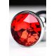 Анальна пробка - Silver anal plug with red gem