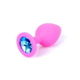 Анальна пробка - Jewellery Silicone Pink Plug M Light Blue