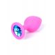Анальна пробка - Jewellery Silicone Pink Plug M Light Blue