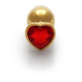 Анальна пробка - Ouch! Metal Butt Plug Medium Gold/Ruby Red
