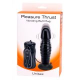 Seven Creations Pleasure Thrust Vibrating Butt Plug - анальна вібропробка з поштовховими рухами, 14х4 см