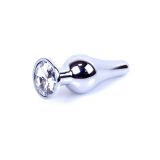 Анальна пробка - Jewellery Silver Long Plug Clear