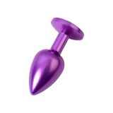 Анальный страз Toyfa Metal фиолетовый, с кристаллом цвета аметист, 7,2 см, ø2,8 см, 50 г