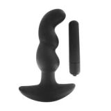 Master Series Onyx Vibrating Silicone Anal Plug - масажер простати, 11,4х3, 4 см