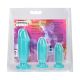 Набор анальных пробок Doc Johnson Crystal Jellies - Anal Starter Kit- Teal