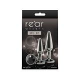 Набір анальних пробок NS Novelties Rear Assets - Tapered Trainer Kit - Gunmetal - Black