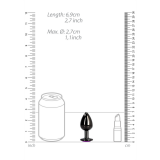 Анальна пробка - Ouch! Metal Butt Plug Small Gunmetal/Amethyst Purple