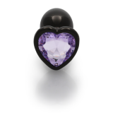 Анальна пробка - Ouch! Metal Butt Plug Small Gunmetal/Amethyst Purple