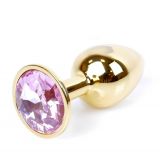 Анальна пробка - Jewellery Gold Plug Light Pink
