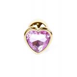 Анальна пробка - Jewellery Gold Heart Plug Light Pink