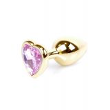 Анальна пробка - Jewellery Gold Heart Plug Light Pink