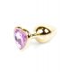 Анальна пробка - Jewellery Gold Heart Plug Light Pink