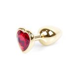 Анальна пробка - Jewellery Gold Heart Plug Red