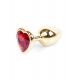 Анальна пробка - Jewellery Gold Heart Plug Red
