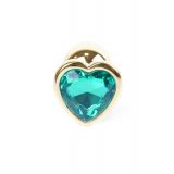 Анальна пробка - Jewellery Gold Heart PLUG- Green