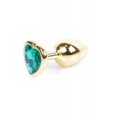 Анальна пробка - Jewellery Gold Heart PLUG- Green