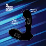 Xr Brands 7X P-MILKER Silicone Prostate Stimulator with Milking Bead - массажер простаты,(черный) 9.2х3.3