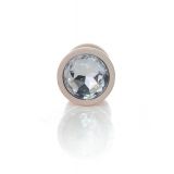 Анальна пробка - Jewellery Pearl Gold Plug Clear M