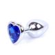 Анальна пробка - Jewellery Silver Heart PLUG- Dark Blue