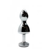 Анальная пробка Wooomy Lollypop Double Ball Metal Plug Red S