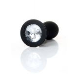 Анальна пробка - Jewellery Silicone Black Plug M Clear