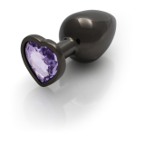 Анальна пробка - Ouch! Metal Butt Plug Medium Gunmetal/Amethyst Purple